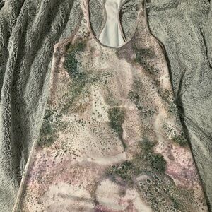 Lululemon Cool Racerback Tank Sugar Crush Multi Pink Splatter Print Size 4/6
